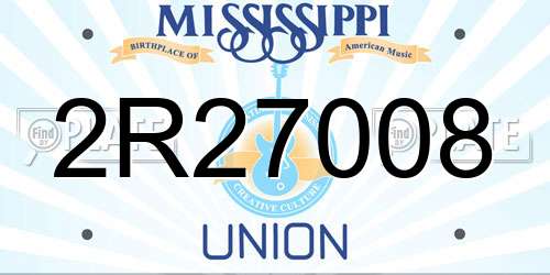 2R27008 Mississippi License Plate