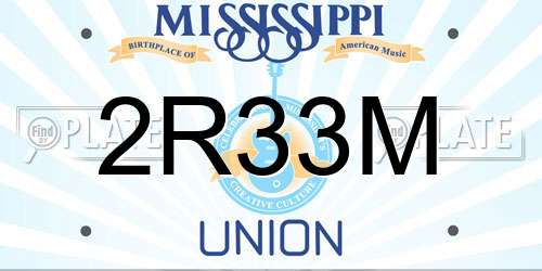 2R33M Mississippi License Plate