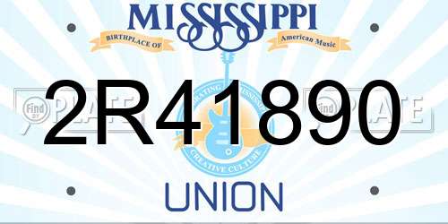 2R41890 Mississippi License Plate