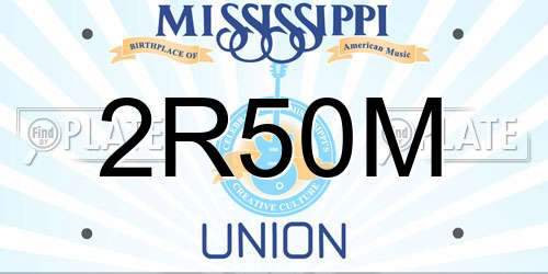 2R50M Mississippi License Plate