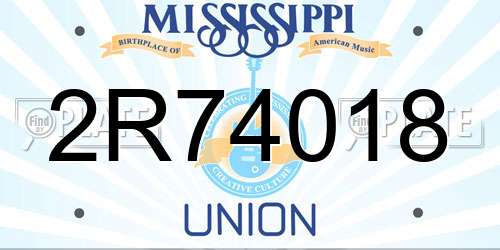 2R74018 Mississippi License Plate