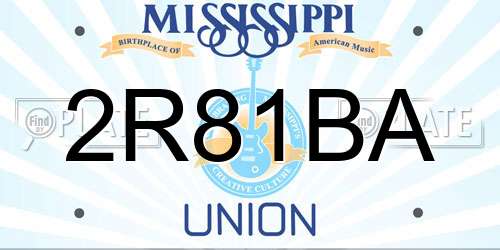 2R81BA Mississippi License Plate