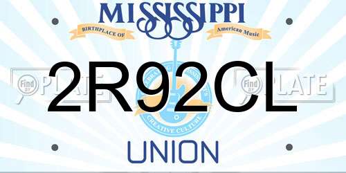 2R92CL Mississippi License Plate
