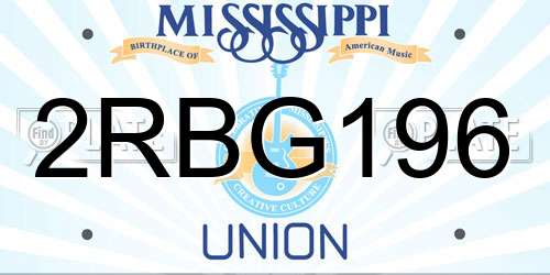 2RBG196 Mississippi License Plate