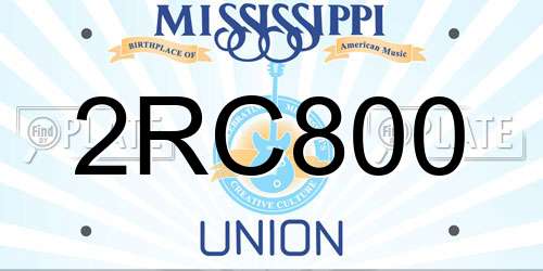 2RC800 Mississippi License Plate