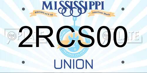 2RCS00 Mississippi License Plate