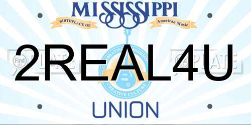 2REAL4U Mississippi License Plate