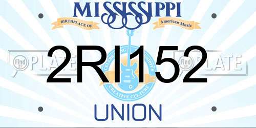 2RI152 Mississippi License Plate