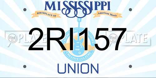 2RI157 Mississippi License Plate