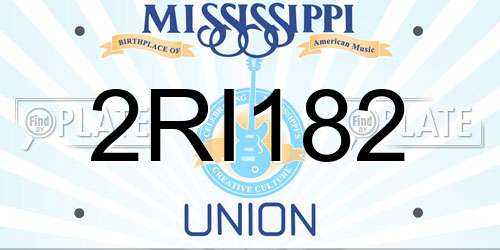 2RI182 Mississippi License Plate
