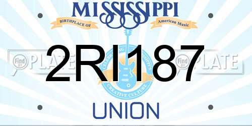 2RI187 Mississippi License Plate