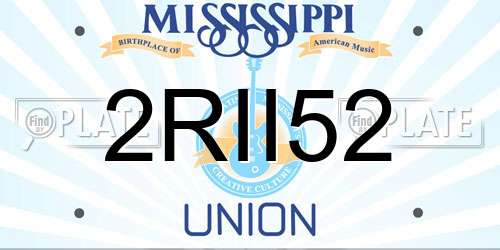 2RII52 Mississippi License Plate