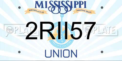 2RII57 Mississippi License Plate