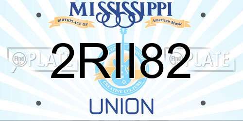 2RII82 Mississippi License Plate