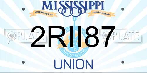 2RII87 Mississippi License Plate