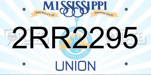 2RR2295 Mississippi License Plate
