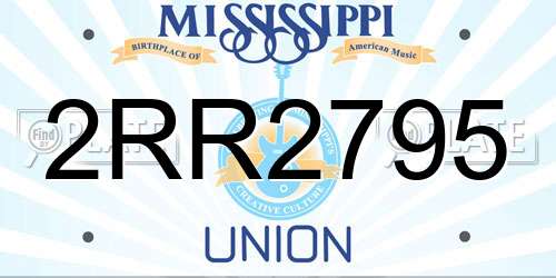 2RR2795 Mississippi License Plate