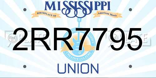 2RR7795 Mississippi License Plate