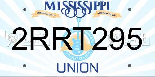 2RRT295 Mississippi License Plate