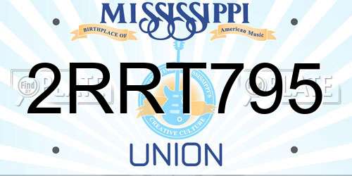 2RRT795 Mississippi License Plate