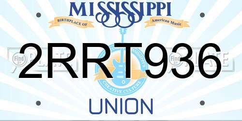2RRT936 Mississippi License Plate