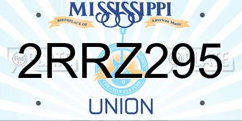 2RRZ295 Mississippi License Plate