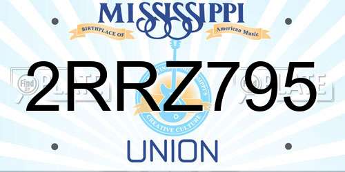 2RRZ795 Mississippi License Plate