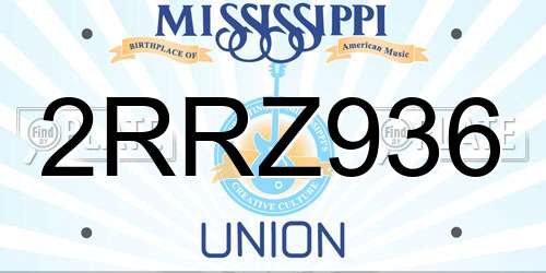 2RRZ936 Mississippi License Plate