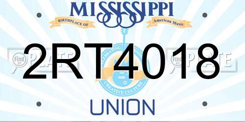 2RT4018 Mississippi License Plate