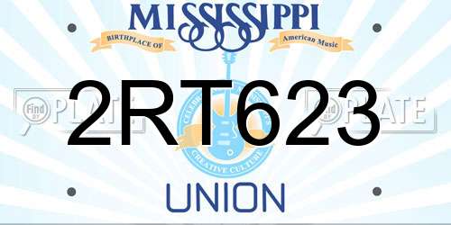 2RT623 Mississippi License Plate