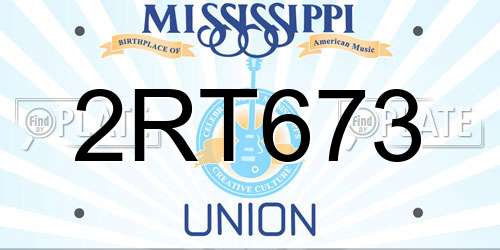 2RT673 Mississippi License Plate