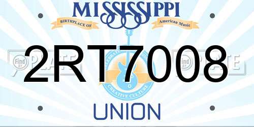2RT7008 Mississippi License Plate