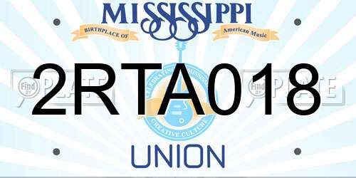 2RTA018 Mississippi License Plate