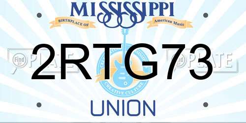 2RTG73 Mississippi License Plate