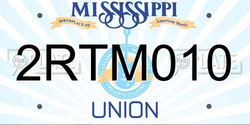 2RTM010 Mississippi License Plate