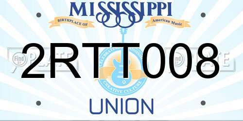 2RTT008 Mississippi License Plate