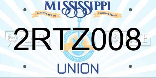 2RTZ008 Mississippi License Plate