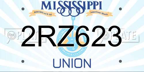 2RZ623 Mississippi License Plate