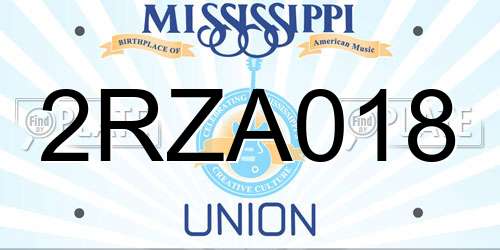 2RZA018 Mississippi License Plate