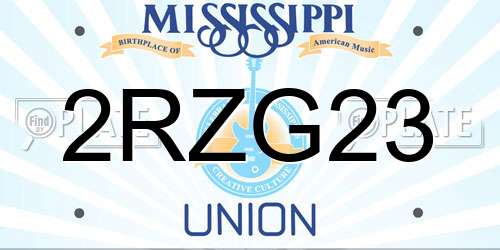2RZG23 Mississippi License Plate