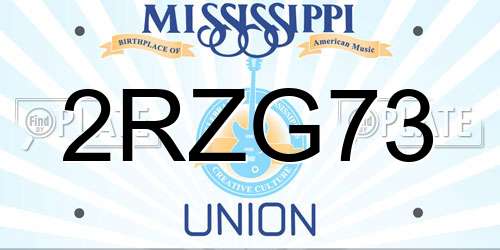 2RZG73 Mississippi License Plate