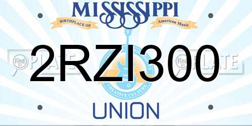 2RZI300 Mississippi License Plate