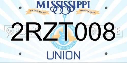 2RZT008 Mississippi License Plate