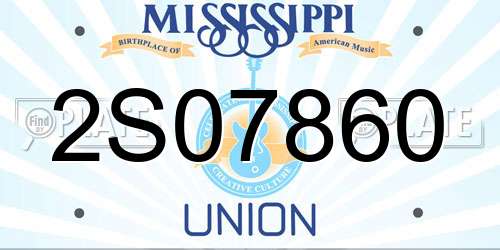 2S07860 Mississippi License Plate