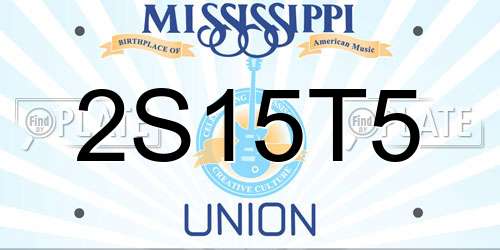 2S15T5 Mississippi License Plate
