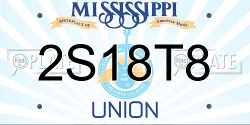 2S18T8 Mississippi License Plate