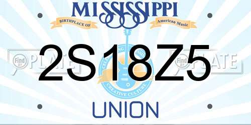2S18Z5 Mississippi License Plate