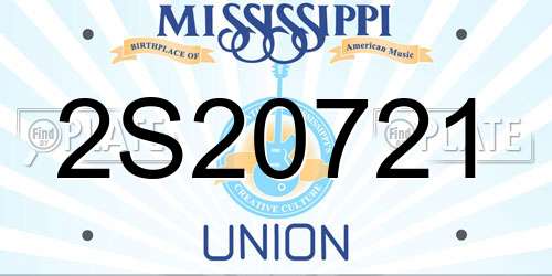 2S20721 Mississippi License Plate