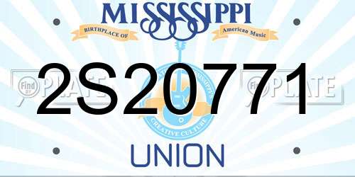 2S20771 Mississippi License Plate