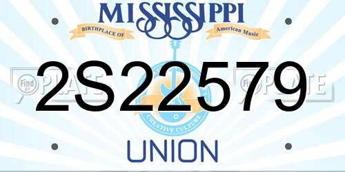 2S22579 Mississippi License Plate